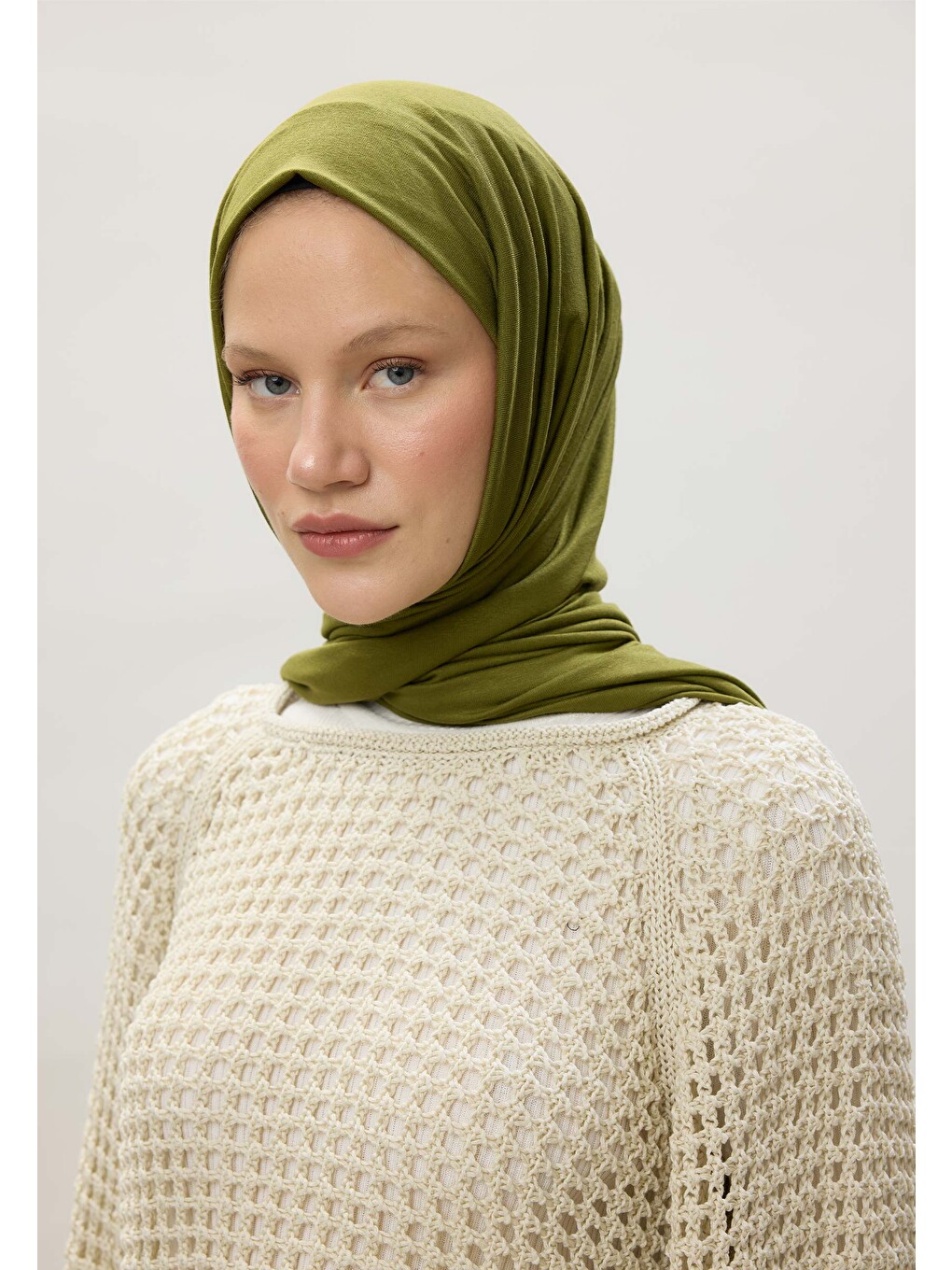 Yeşil Penye Şal Olive-2