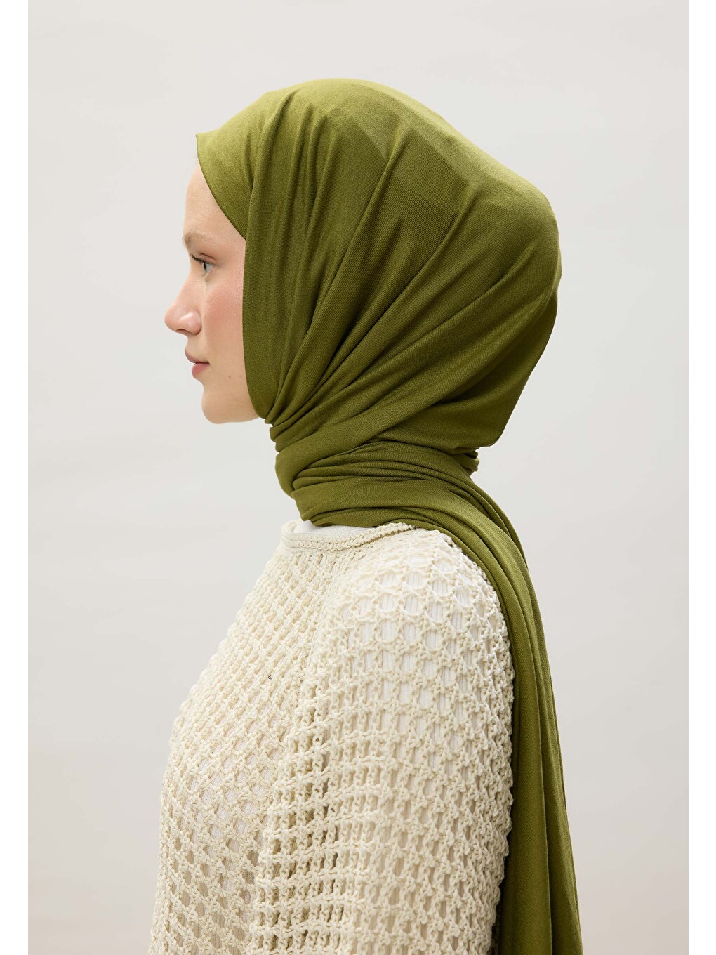 Yeşil Penye Şal Olive-3