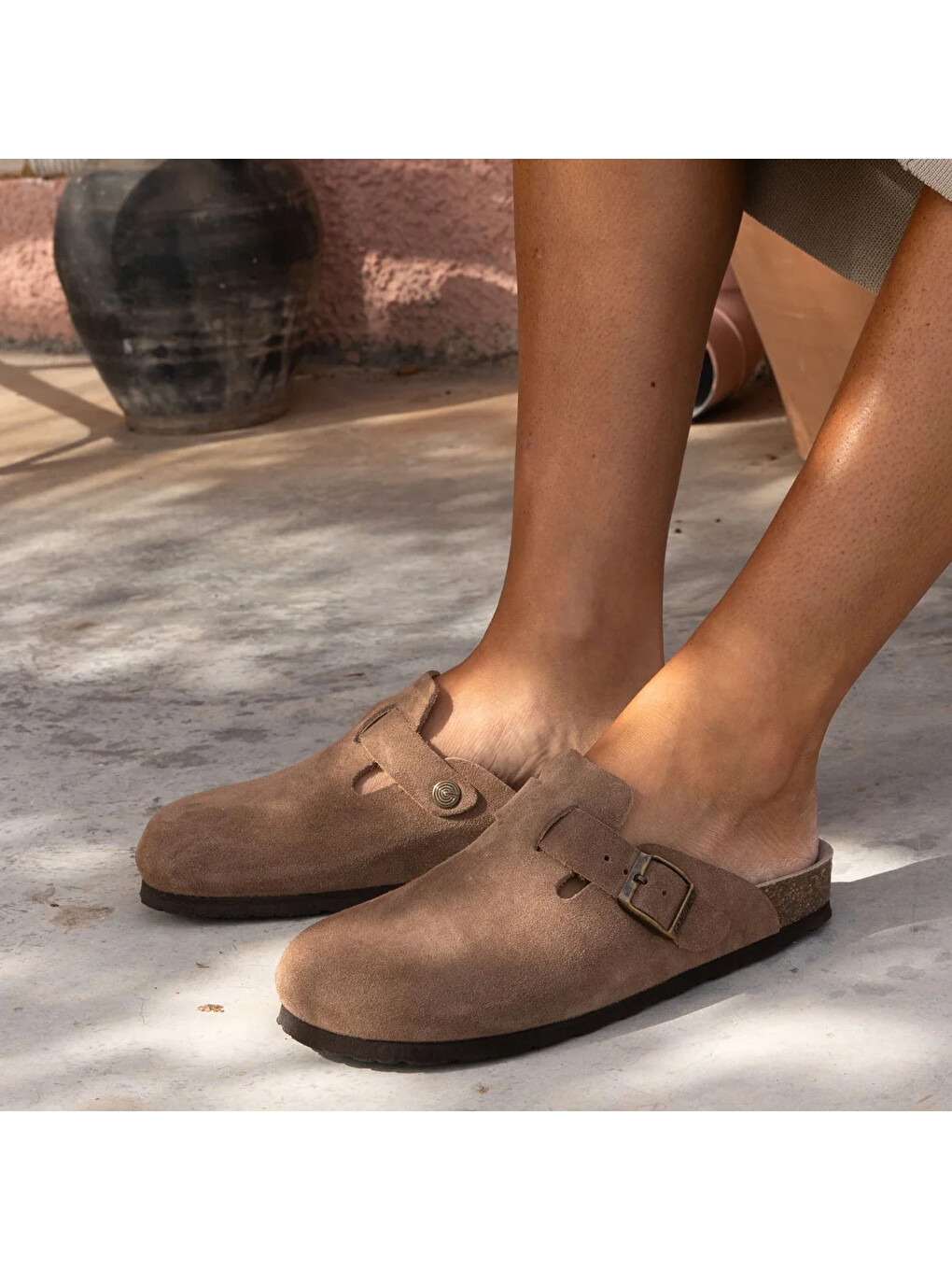 Kahverengi Kadın Terlik G105785 Rıva Velourterra-4