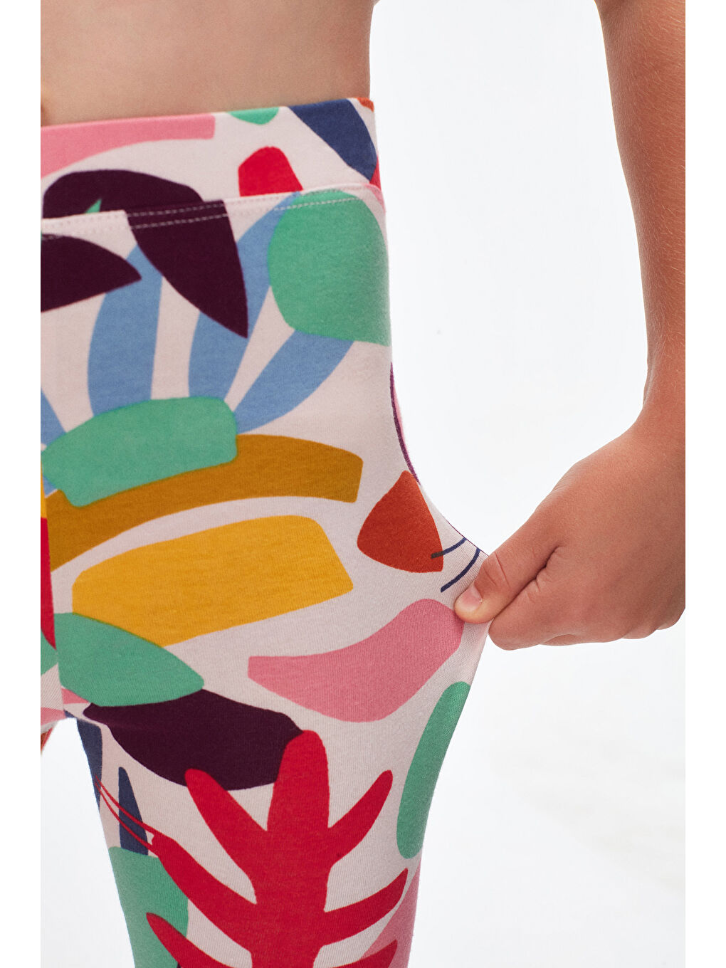 Karışık Kız Çocuk Cutouts Foliage Desen Kapri-2