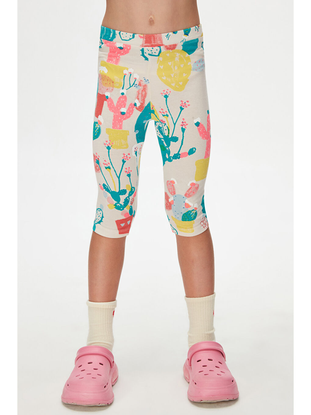 Karışık Kız Çocuk Spring Cactus Desen Kapri-1