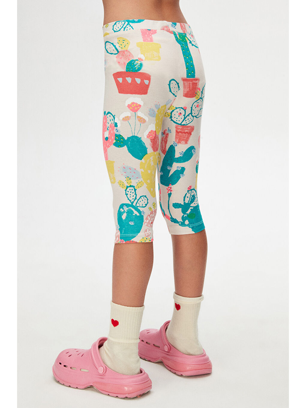 Karışık Kız Çocuk Spring Cactus Desen Kapri-3