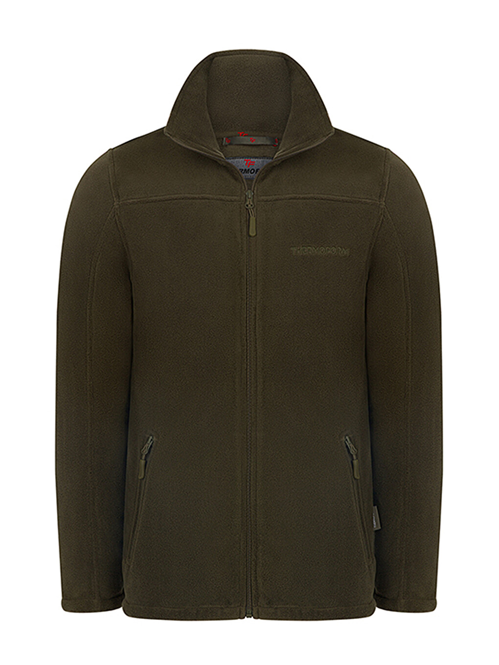 Haki Erkek Polar Fermuarlı Sweatshirt-3
