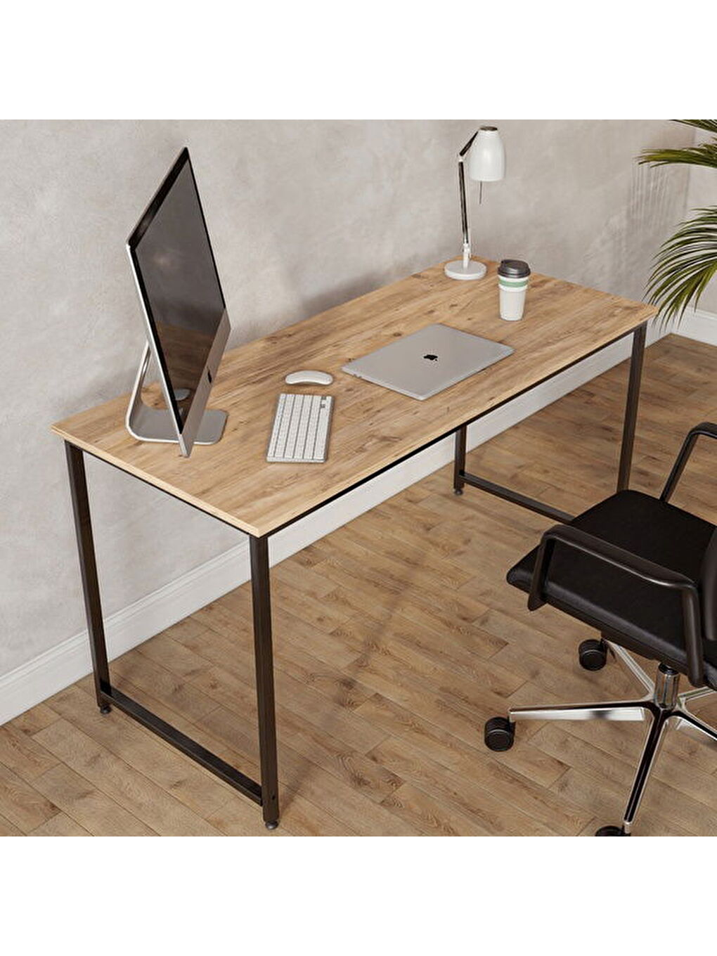 Kahverengi Çalışma Masası - Atlantik Çam - 140 cm-3