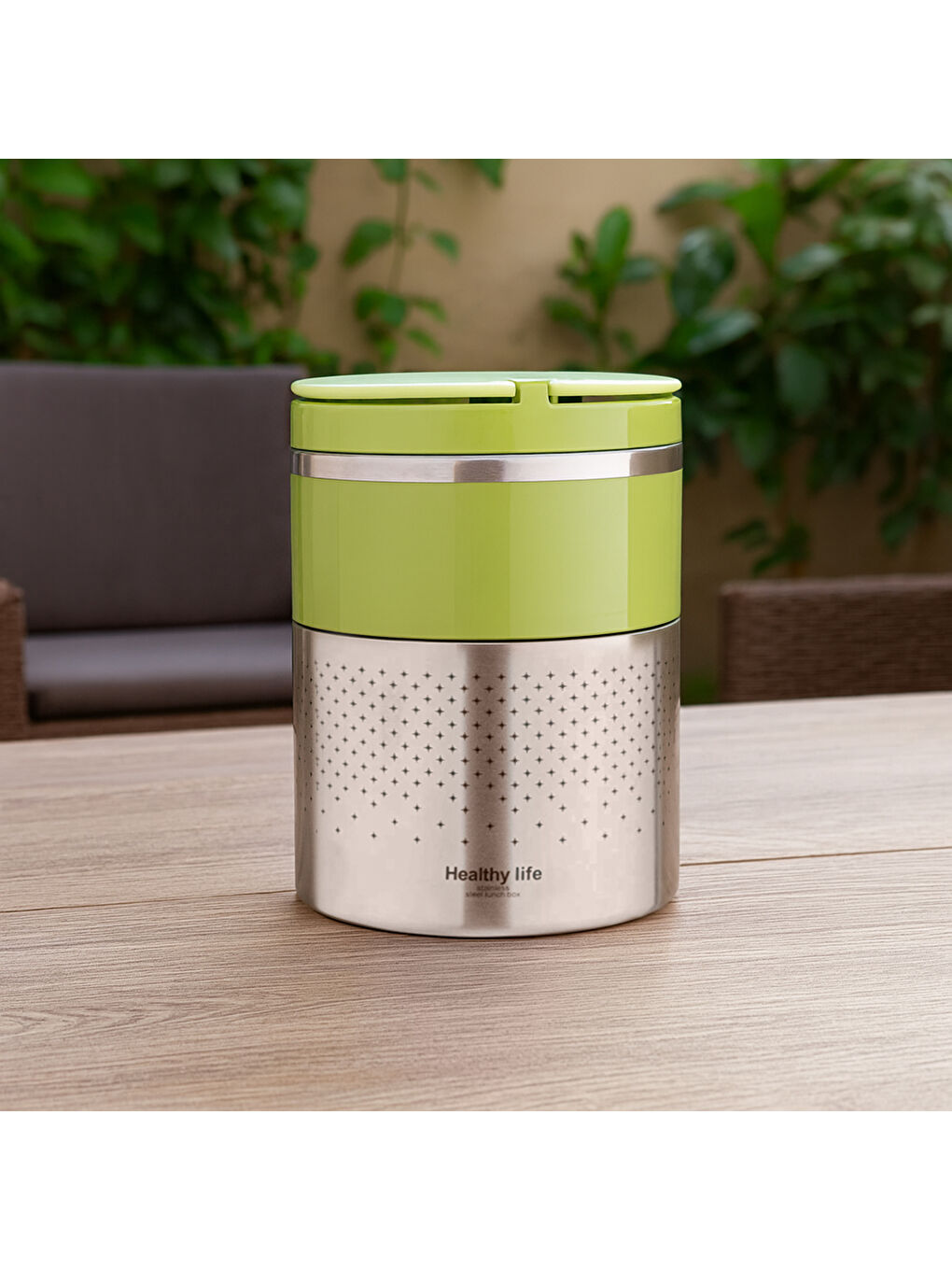 Karışık 2 Katlı Çelik Yemek Termosu - Asorti - 1,5 lt