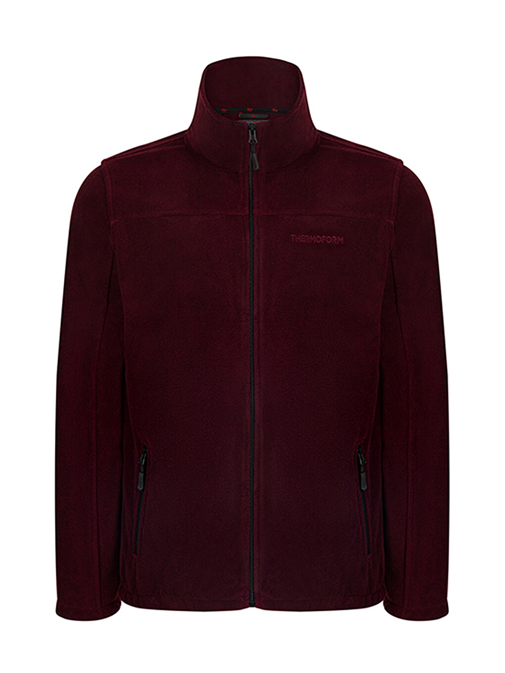 Bordo Erkek Polar Fermuarlı Sweatshirt