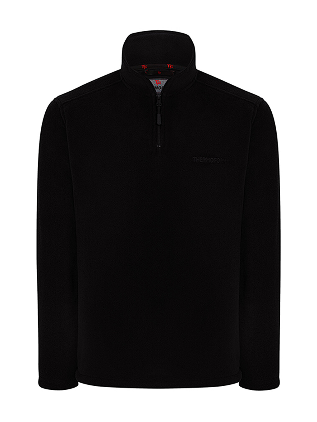 Siyah Erkek Polar Dik Yaka Sweatshirt-1
