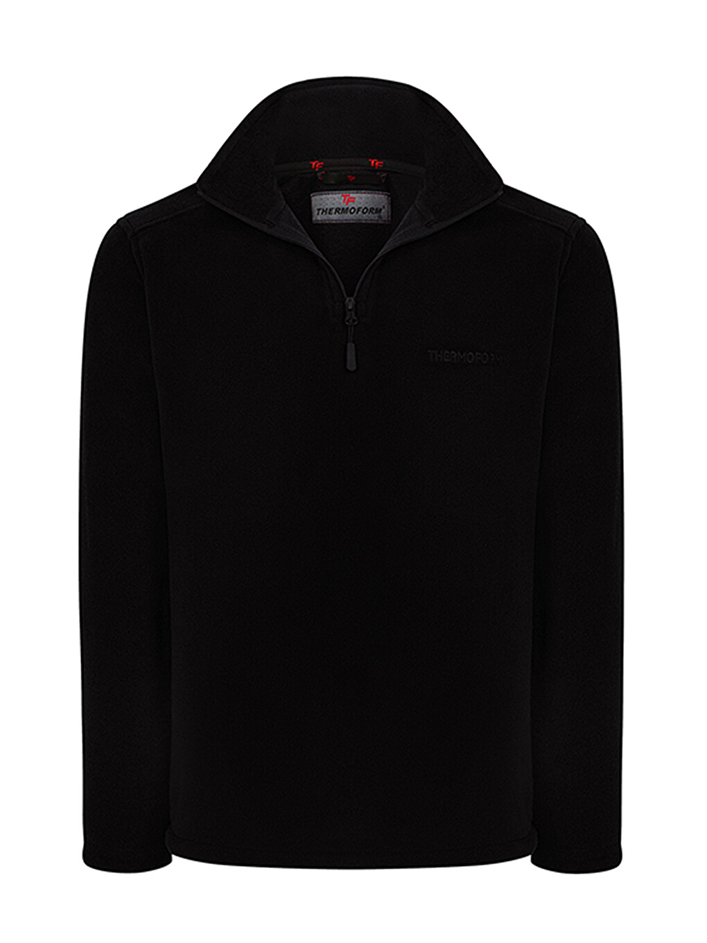 Siyah Erkek Polar Dik Yaka Sweatshirt-2
