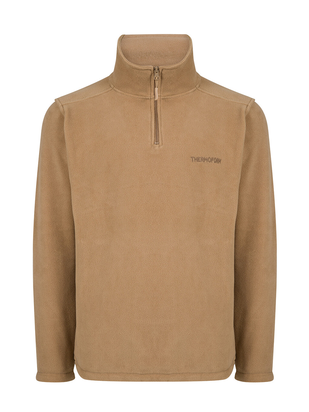 Bej Erkek Polar Dik Yaka Sweatshirt