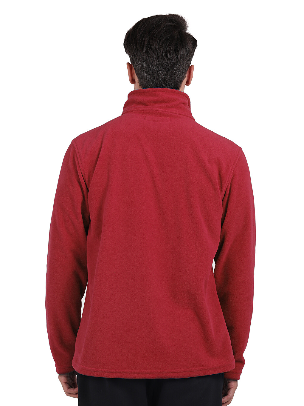 Bordo Erkek Polar Dik Yaka Sweatshirt-2