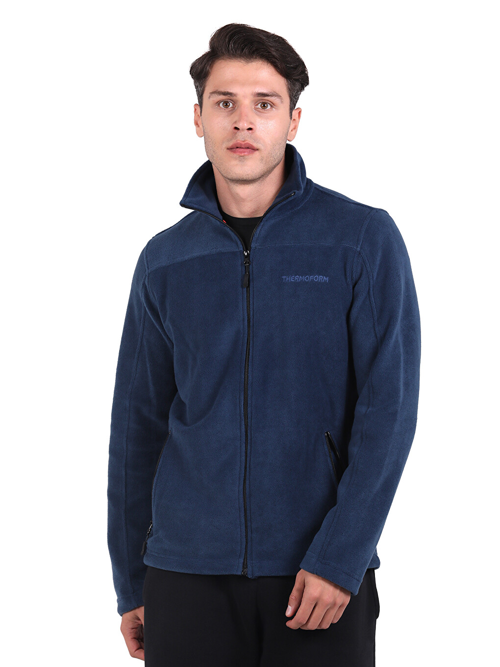 Petrol Erkek Termo Polar Fermuarlı Sweatshirt