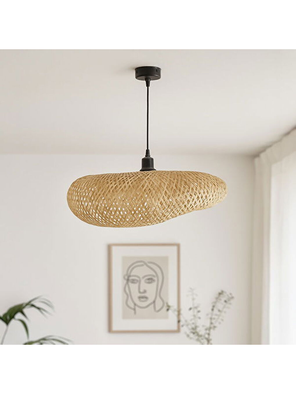 Bej Odena Bambu Sarkıt - Natürel - 61 cm