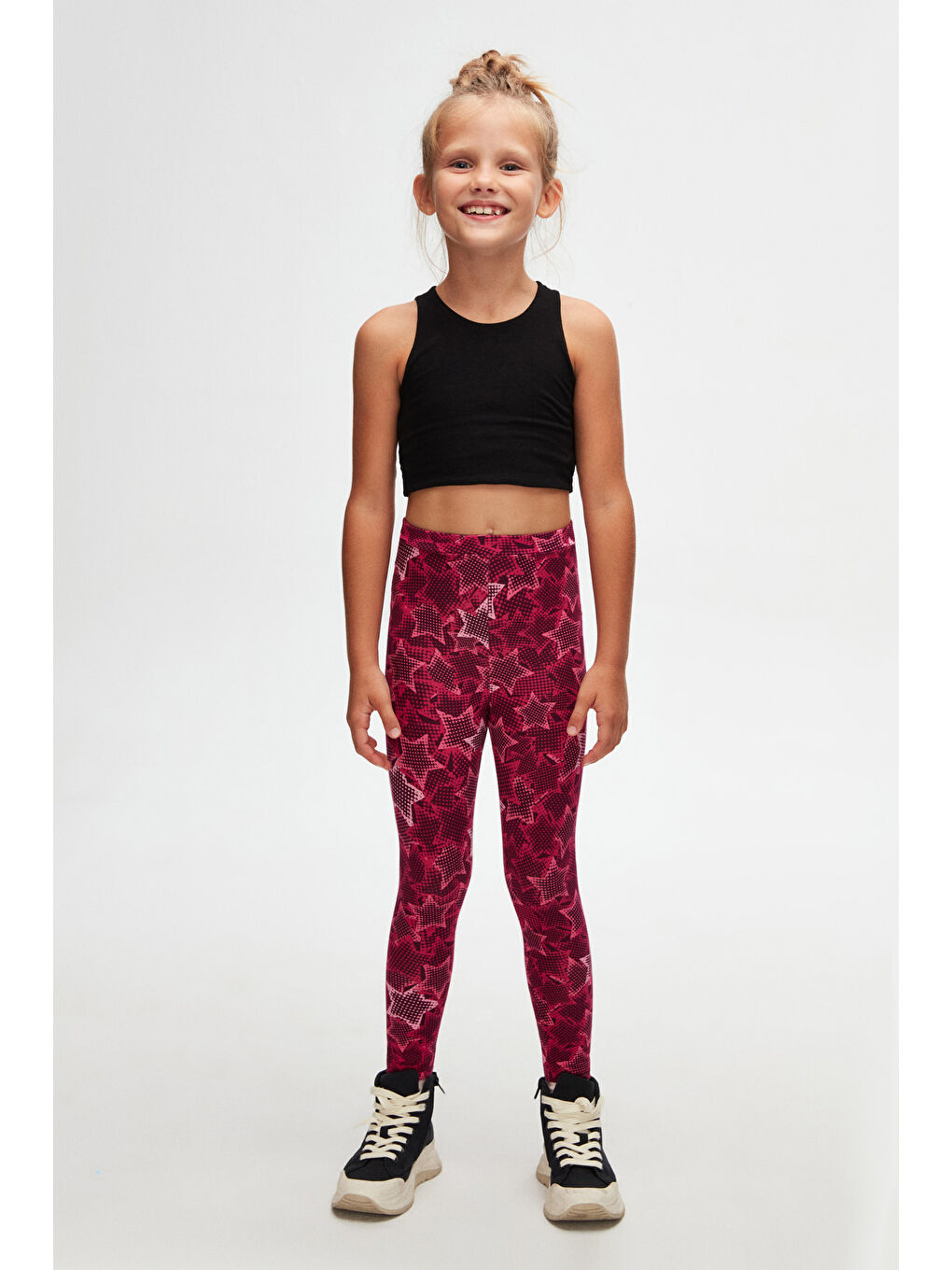 Karışık Pointing Stars Kız Çocuk Desenli Yazlık Tayt