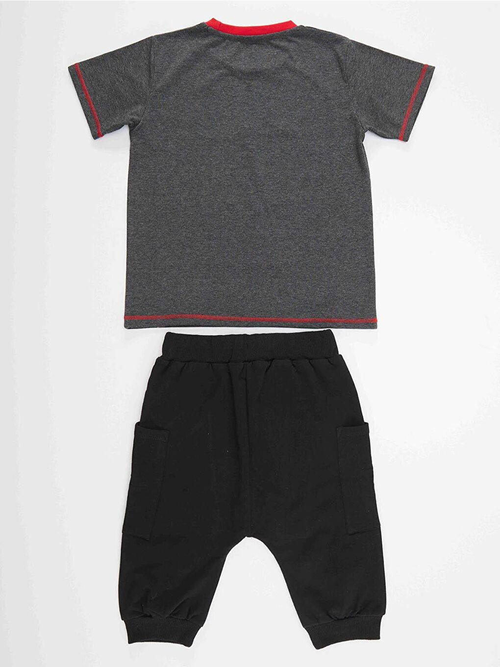 Karışık Skull Erkek Çocuk Tişört Kapri Şort Takım-3