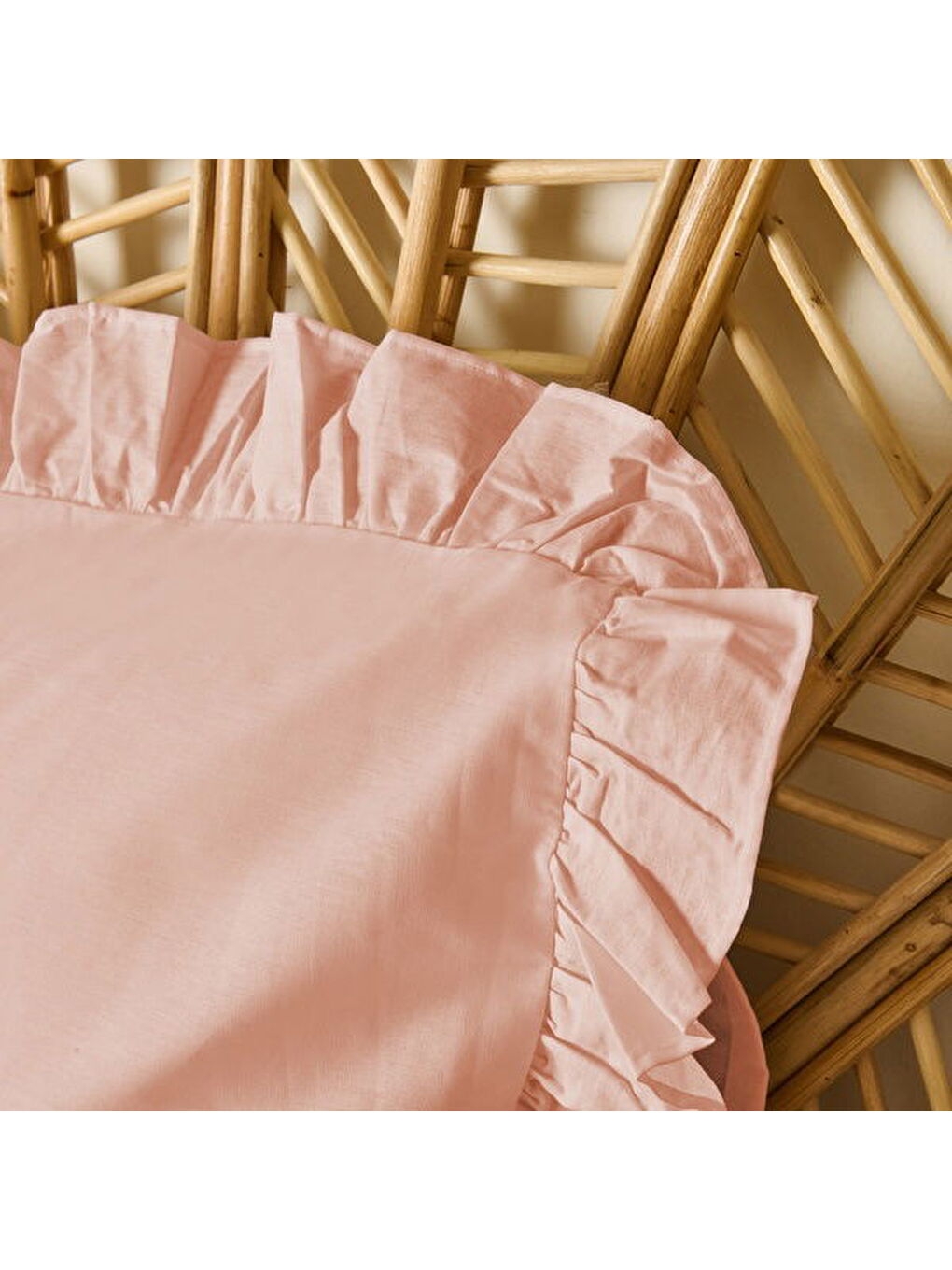 Pembe Soft Basic Fırfırlı 2'li Yastık Kılıfı - Gülkurusu - 50x70 cm-3