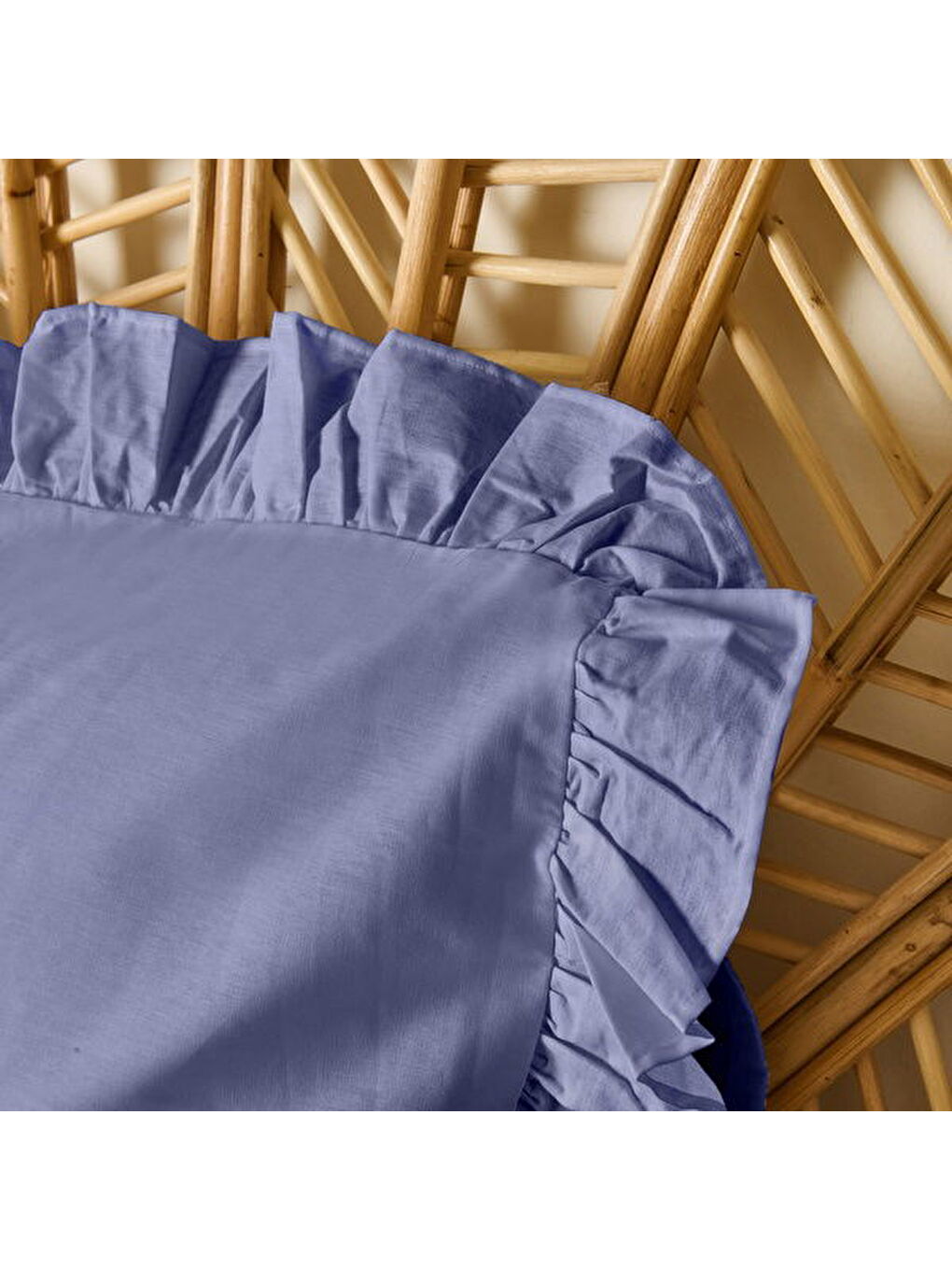 Soft Basic Fırfırlı 2'li Yastık Kılıfı - Lacivert - 50x70 cm-3