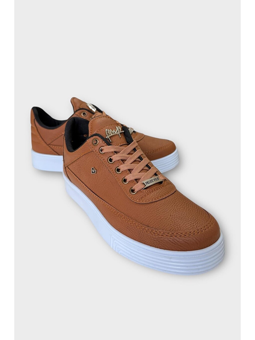 Kahverengi Erkek Günlük Yumuşak İç Astarlı Sneaker Spor Ayakkabı Taba - Beyaz-1