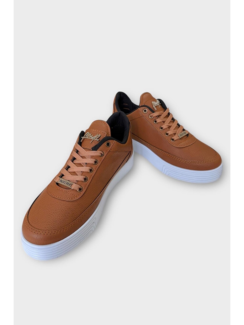 Kahverengi Erkek Günlük Yumuşak İç Astarlı Sneaker Spor Ayakkabı Taba - Beyaz-2