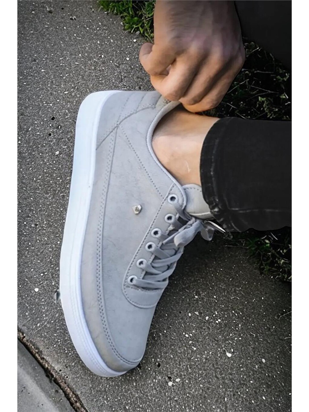 Erkek Günlük Yumuşak İç Astarlı Sneaker Spor Ayakkabı Gri-4