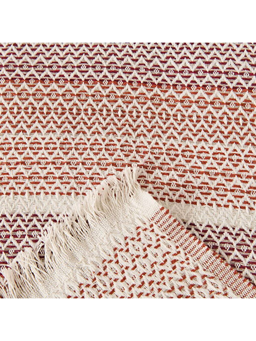 Lila Soft Vita Çift Kişilik Pike - Ekru / Kiremit - 200x230 cm-4