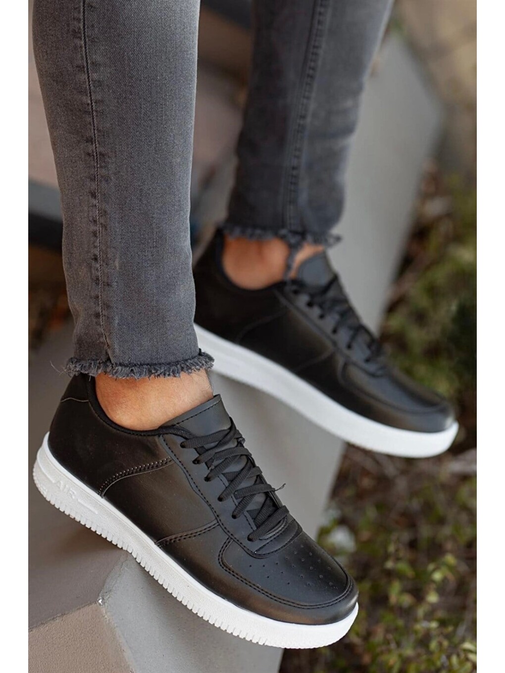 Unisex Spor Sneaker Ayakkabı Siyah-beyaz-7