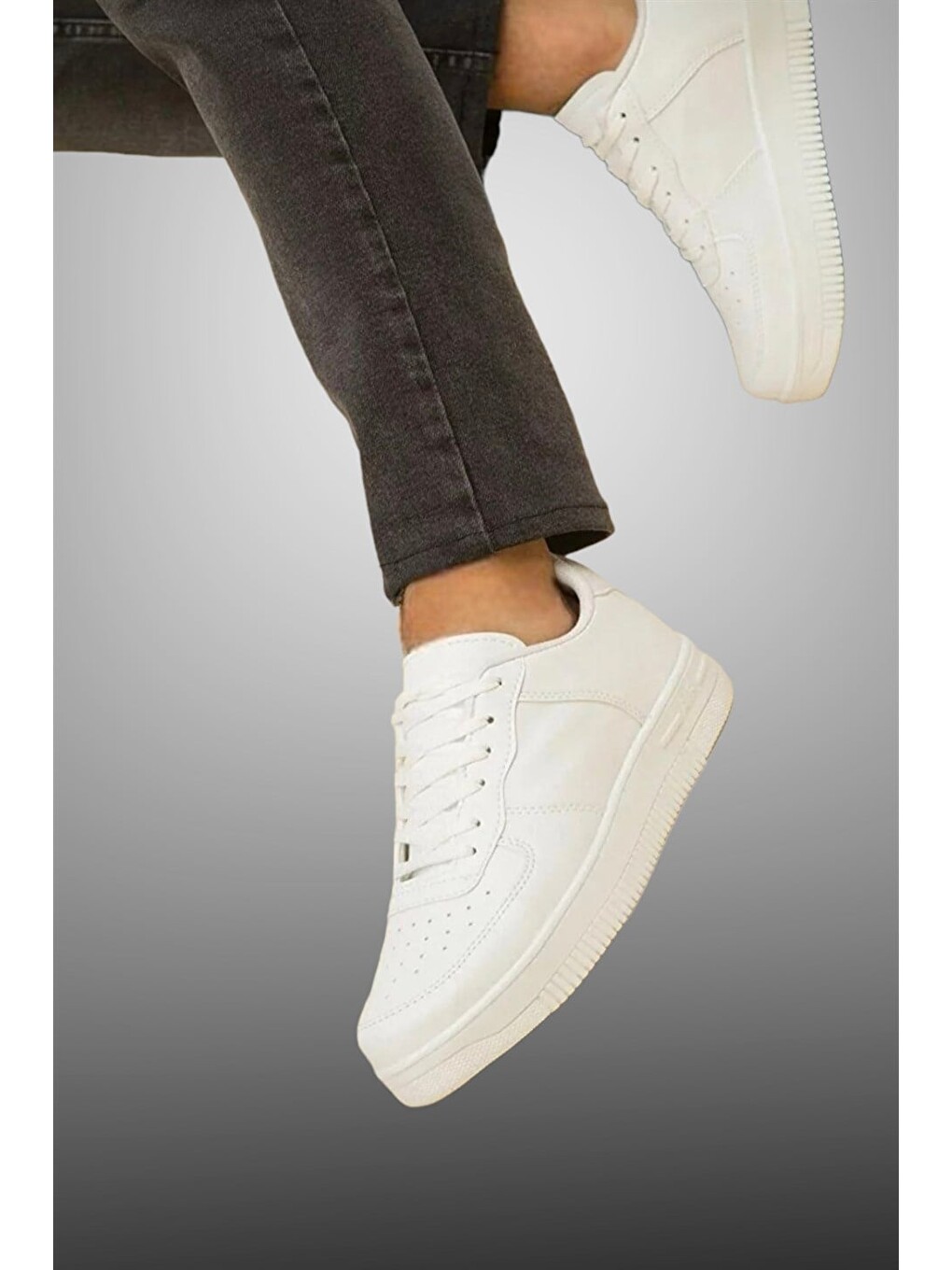 Unisex Spor Sneaker Ayakkabı Beyaz-7