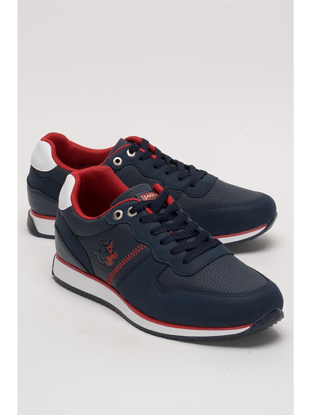Erkek Günlük Cilt Sneaker Ayakkabı Lacivert - Beyaz-1
