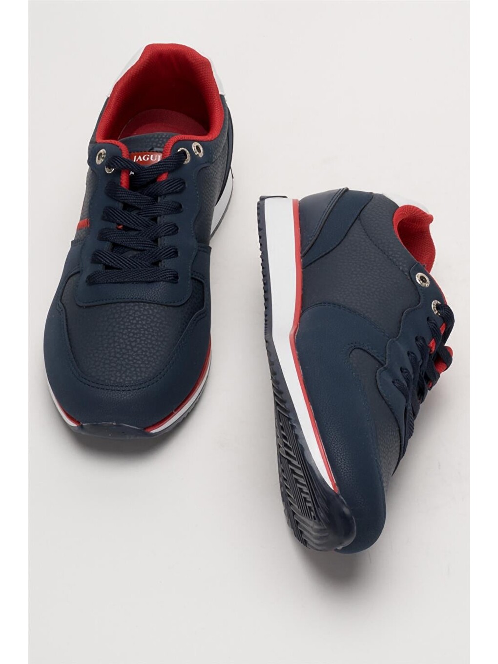 Erkek Günlük Cilt Sneaker Ayakkabı Lacivert - Beyaz-6