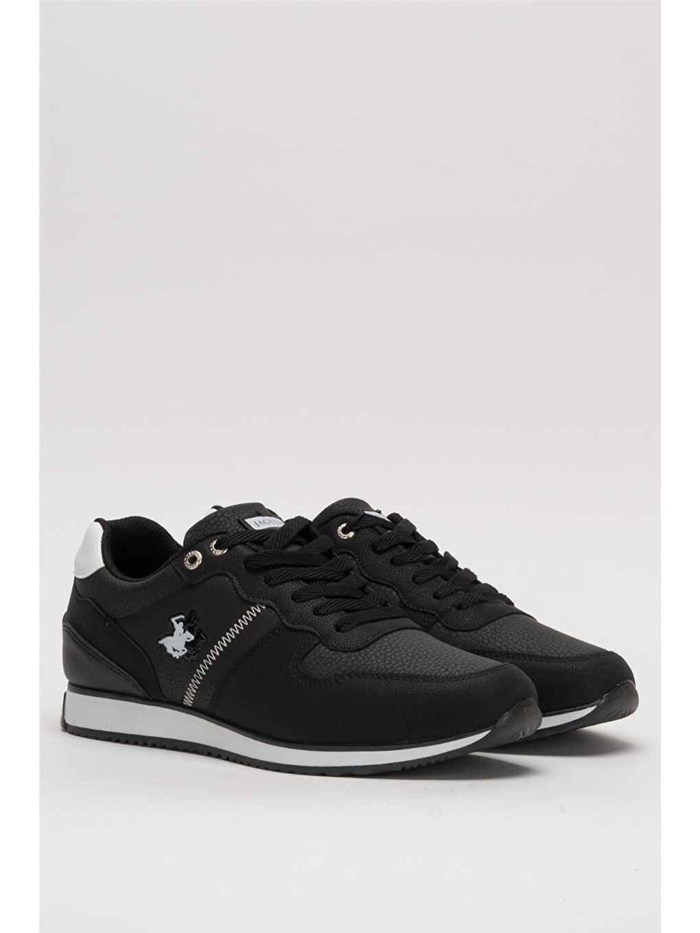 Erkek Günlük Cilt Sneaker Ayakkabı Siyah - Beyaz-2