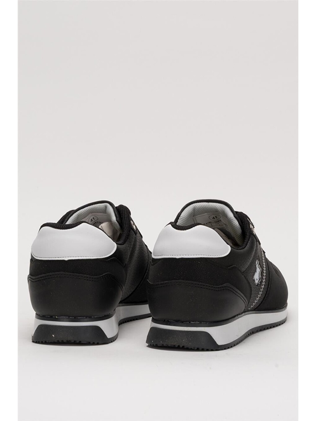 Erkek Günlük Cilt Sneaker Ayakkabı Siyah - Beyaz-3