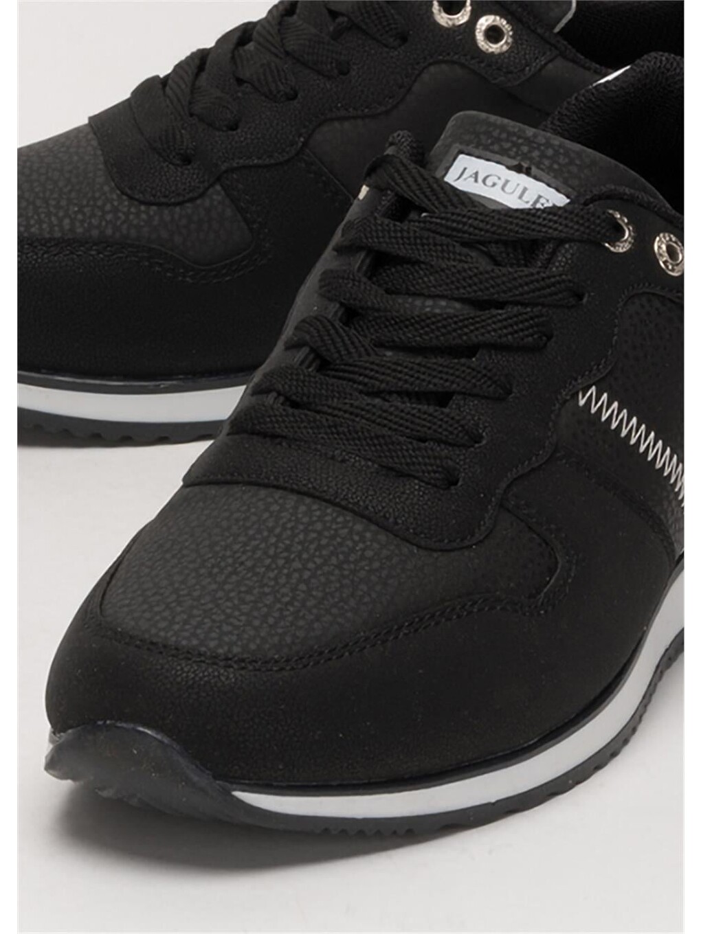 Erkek Günlük Cilt Sneaker Ayakkabı Siyah - Beyaz-4