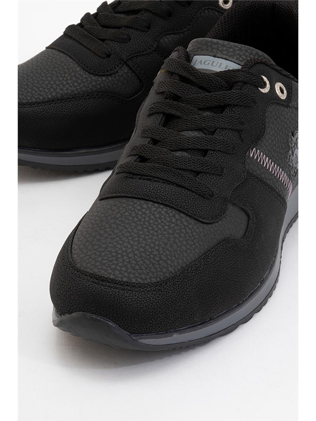 Erkek Günlük Cilt Sneaker Ayakkabı Siyah - Füme-2