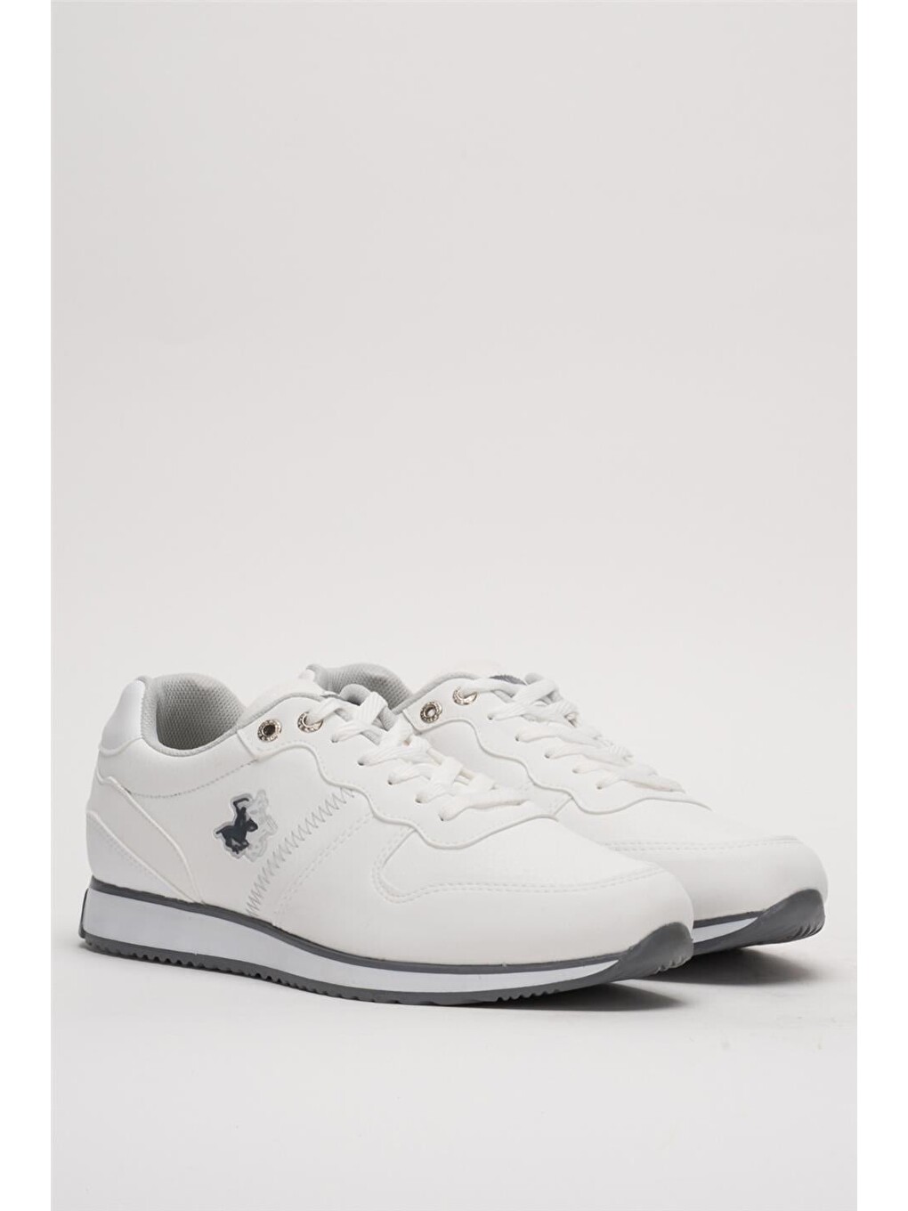 Erkek Günlük Cilt Sneaker Ayakkabı Beyaz - Füme-2