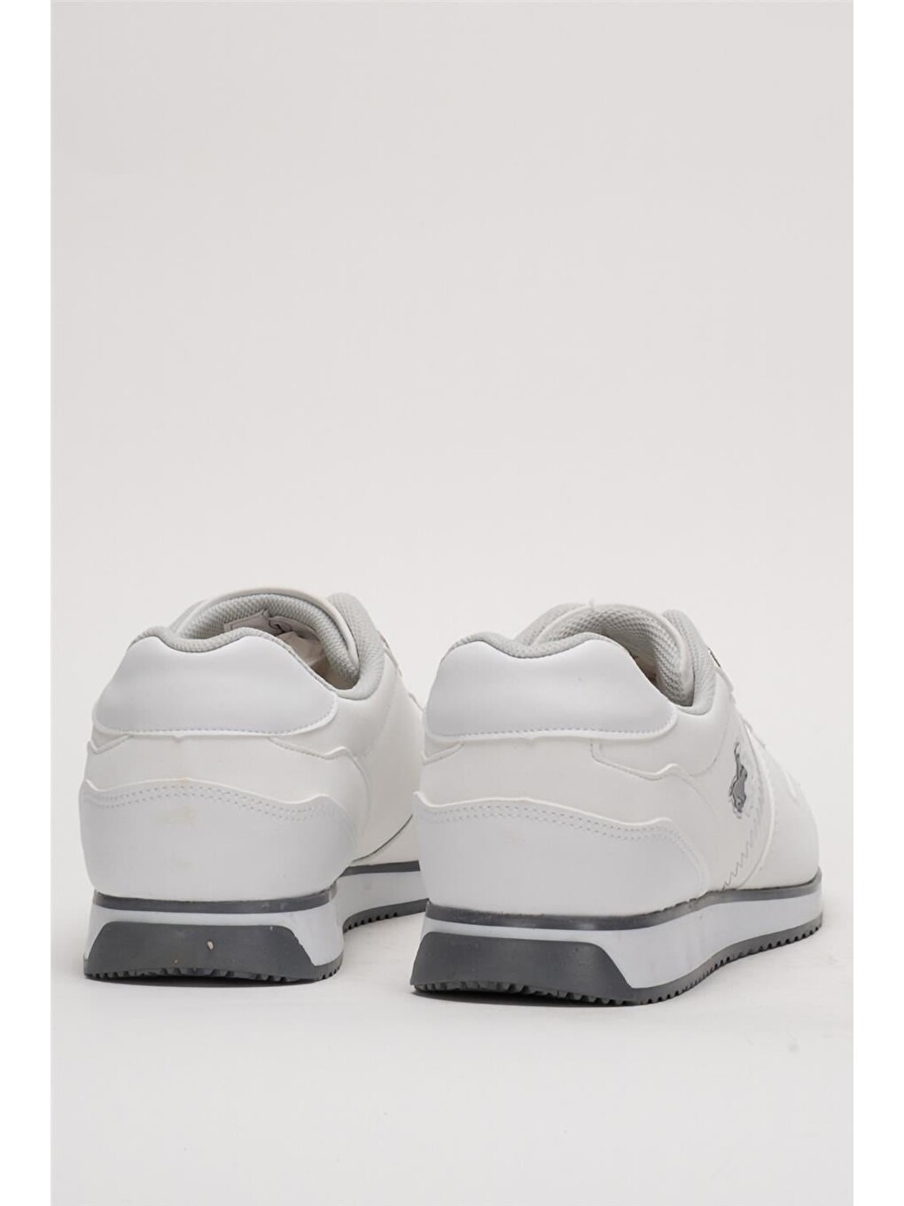 Erkek Günlük Cilt Sneaker Ayakkabı Beyaz - Füme-3