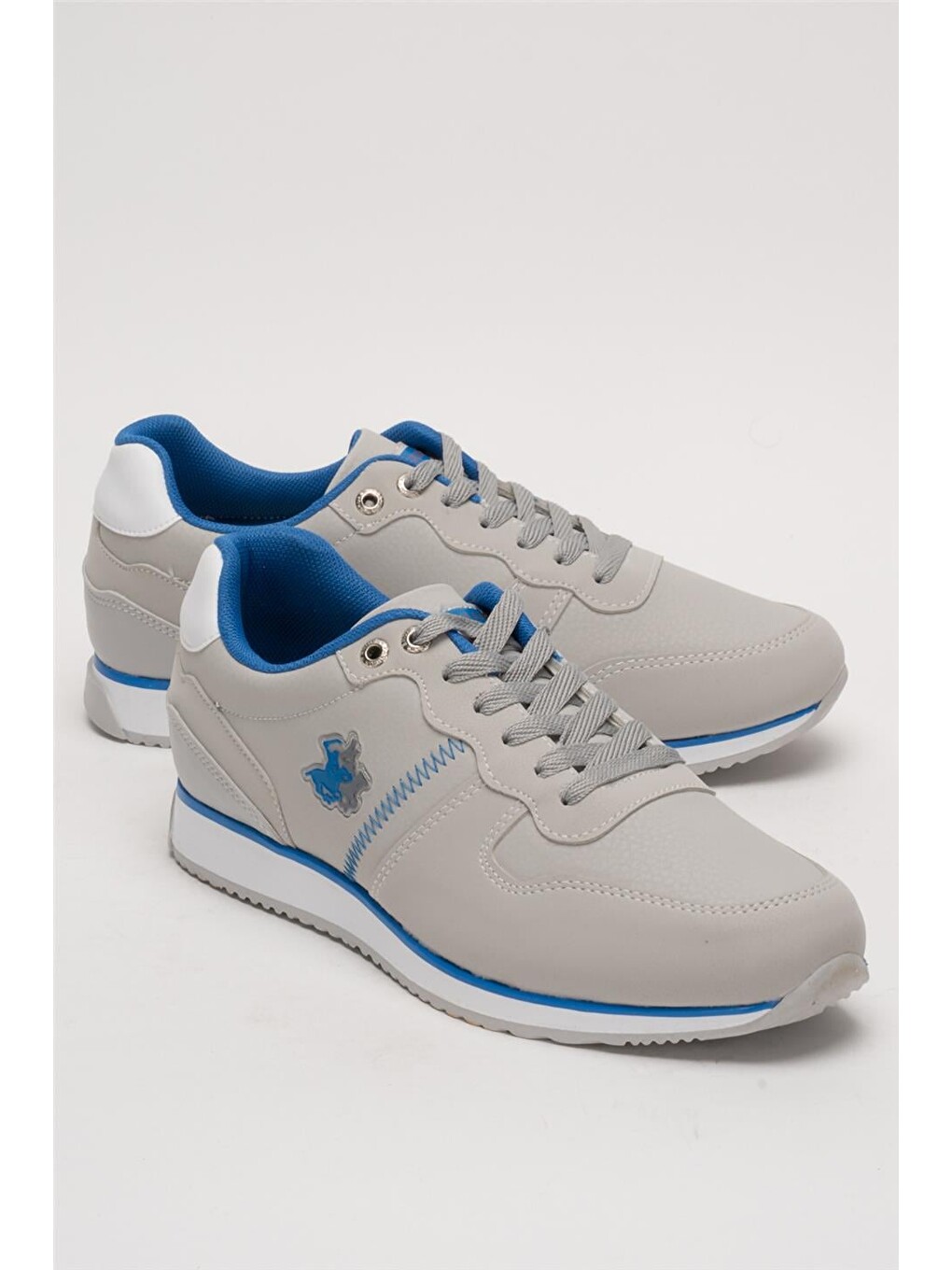Gri Erkek Günlük Cilt Sneaker Ayakkabı Buz - Saks-1