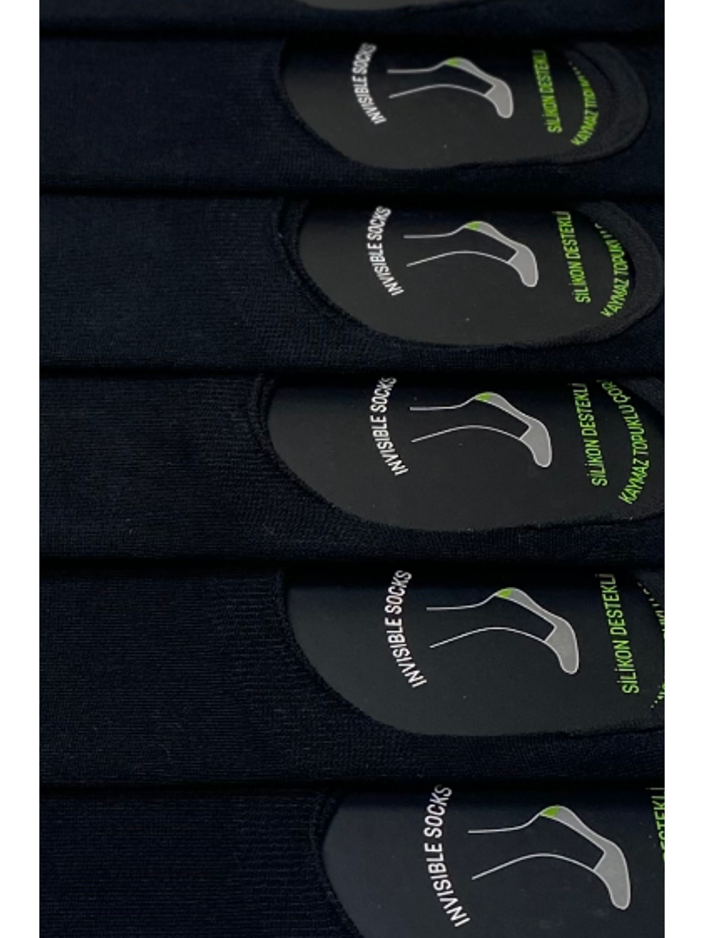 Bambu Erkek Kaymaz Topuklu Görünmez Babet Siyah 12'li Çorap Seti 10400-1