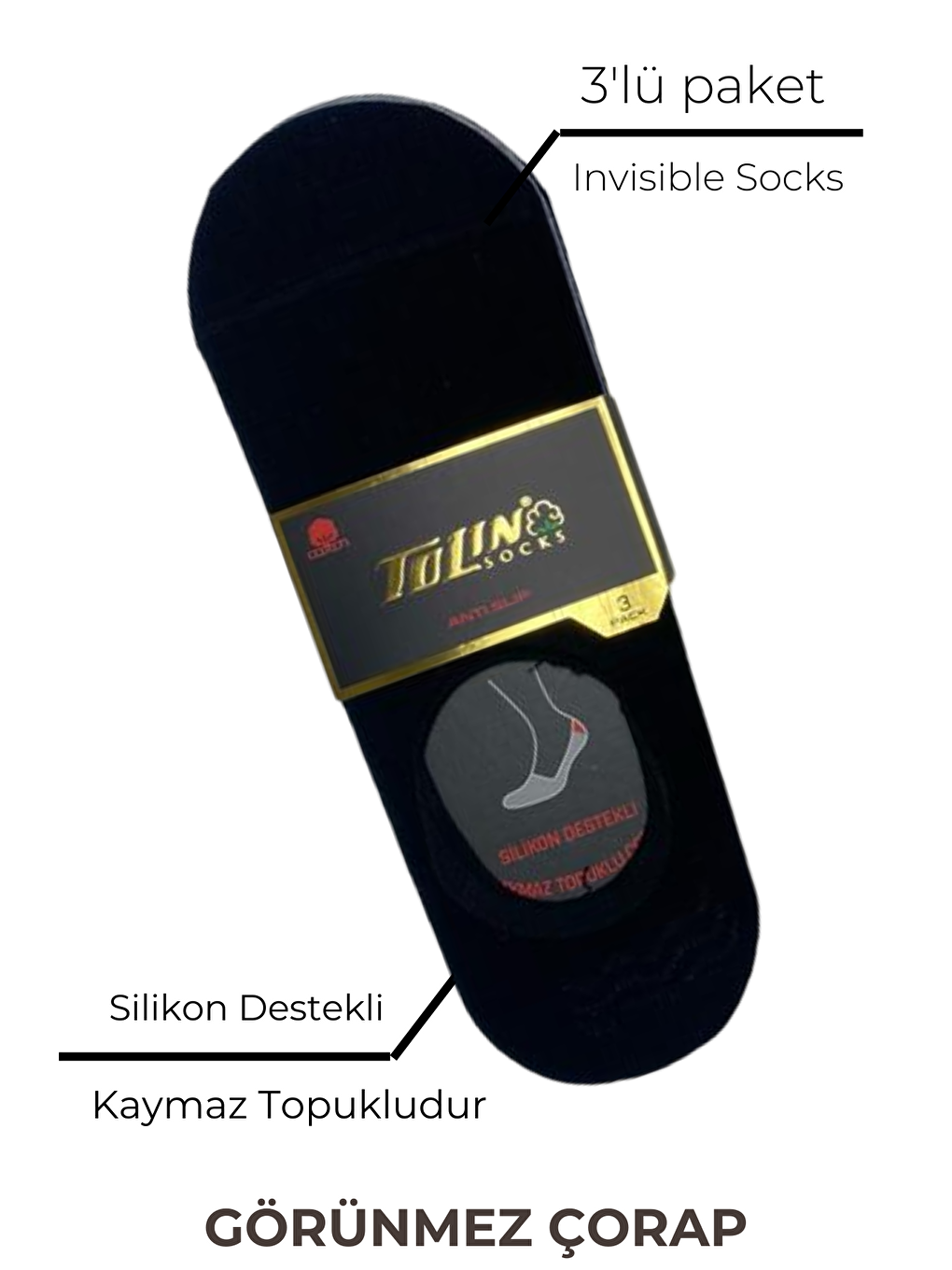 Erkek Karışık Renk Penye Kaymaz Topuklu Görünmez Babet 12'li Çorap Seti 10100-2