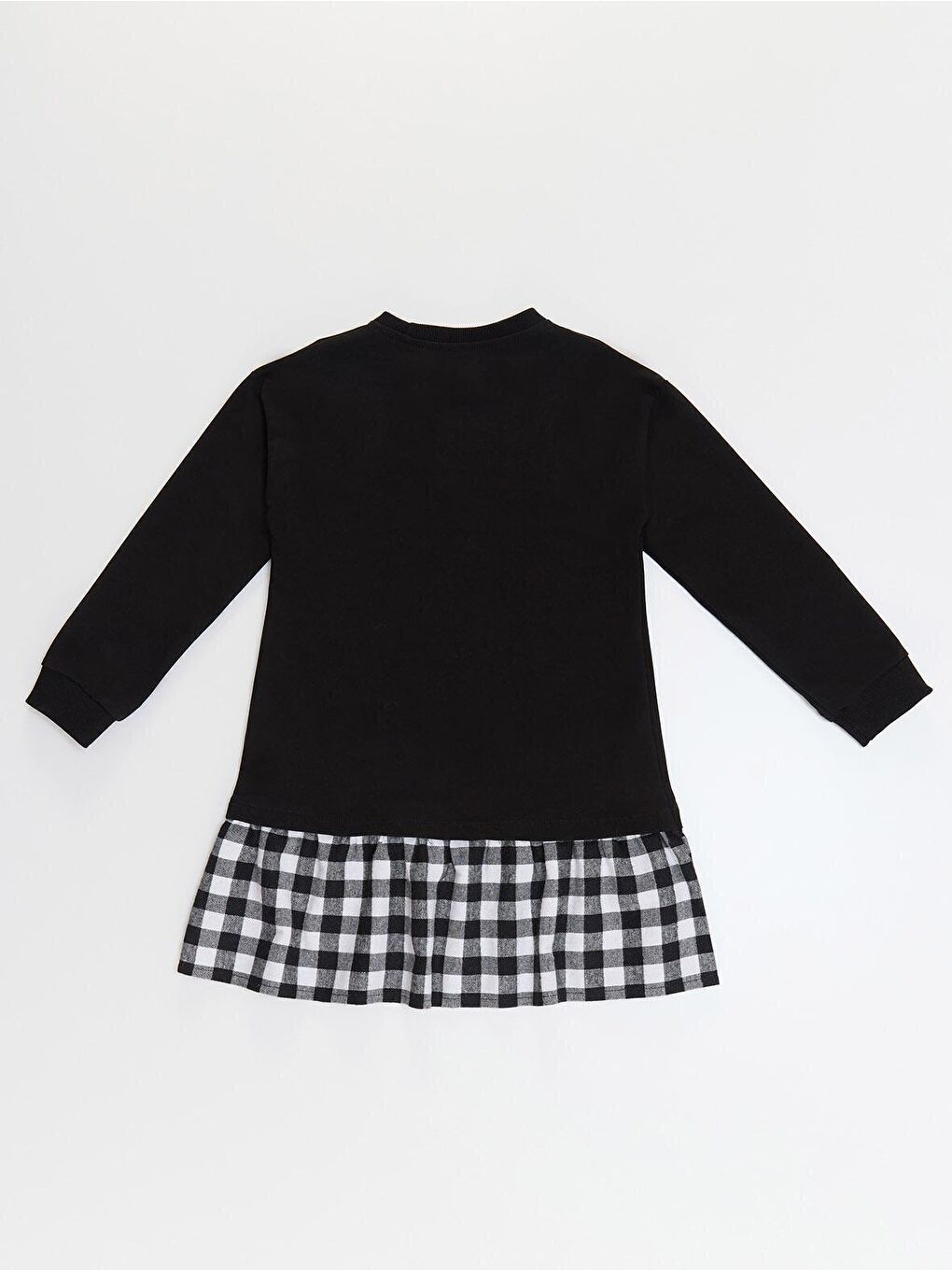 Komik Kalp Kız Çocuk Ekose Siyah Elbise-3