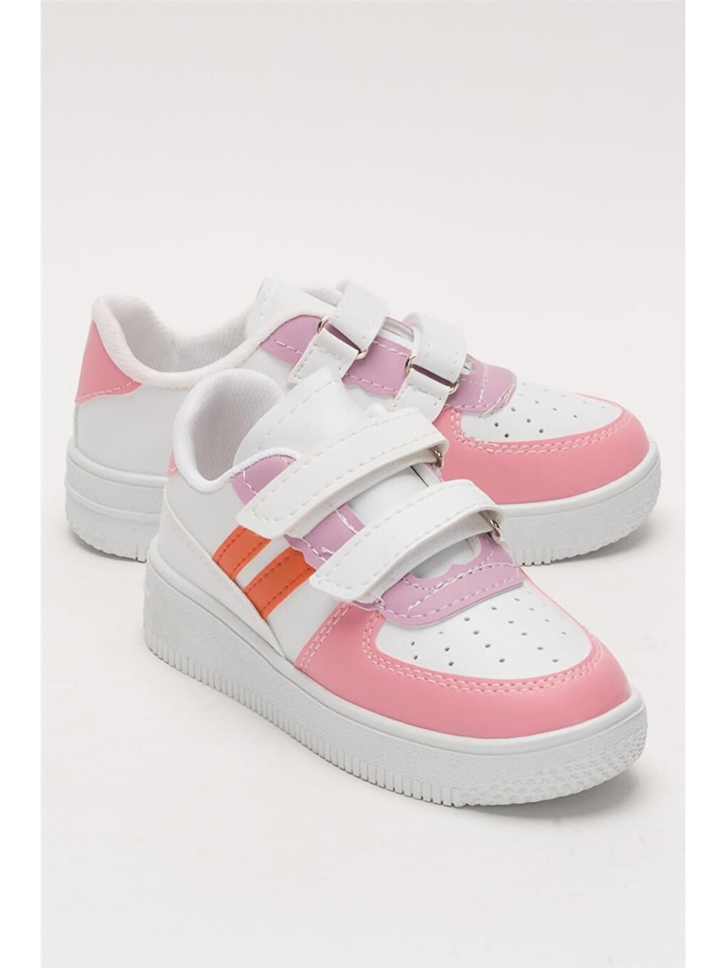 Pembe Çocuk Sneaker Spor Ayakkabı Pudra - Turuncu-1