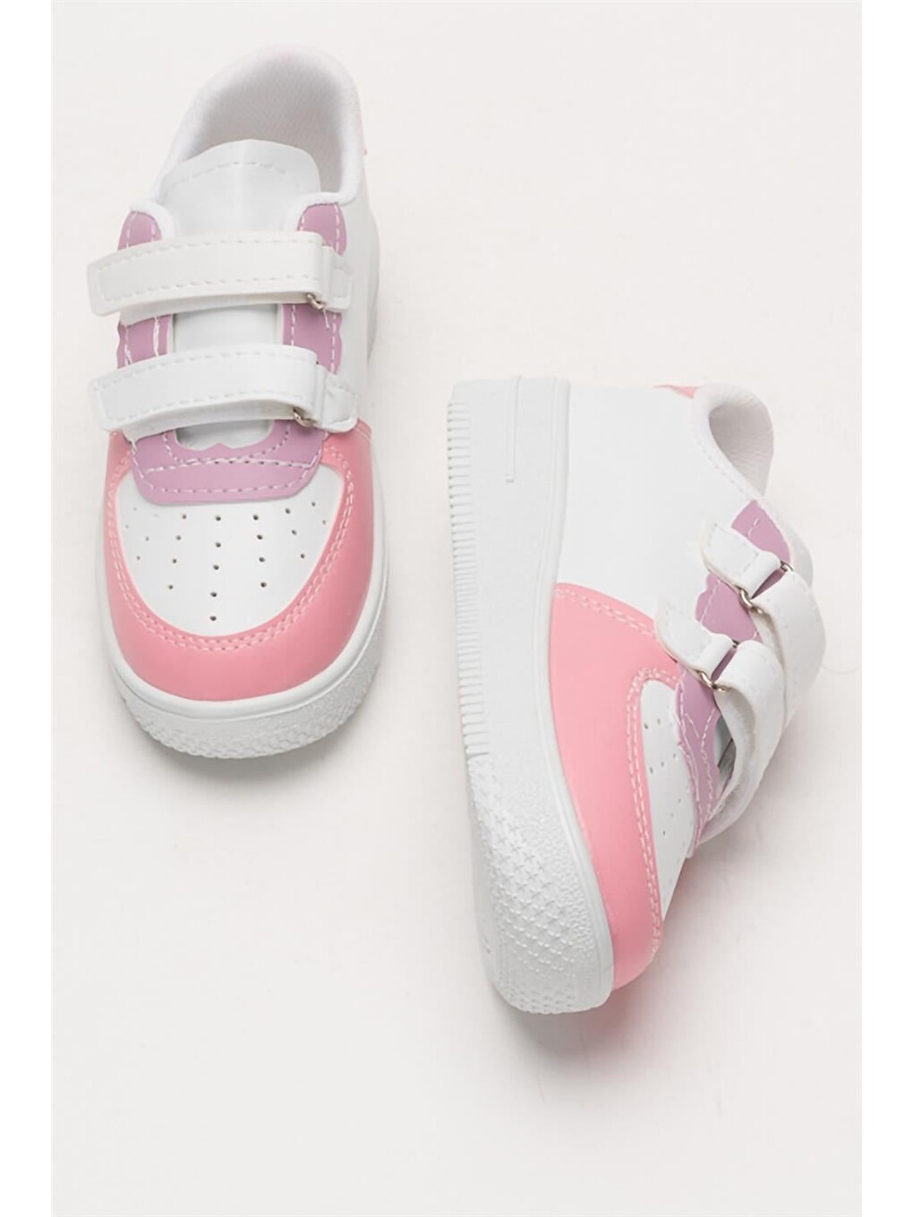Pembe Çocuk Sneaker Spor Ayakkabı Pudra - Turuncu-6