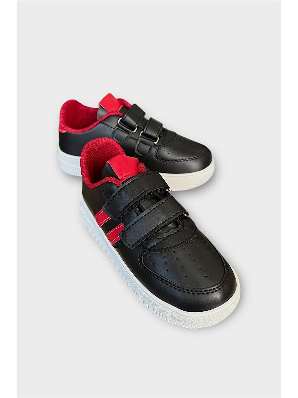 Çocuk Sneaker Spor Ayakkabı Siyah - Kirmizi-1