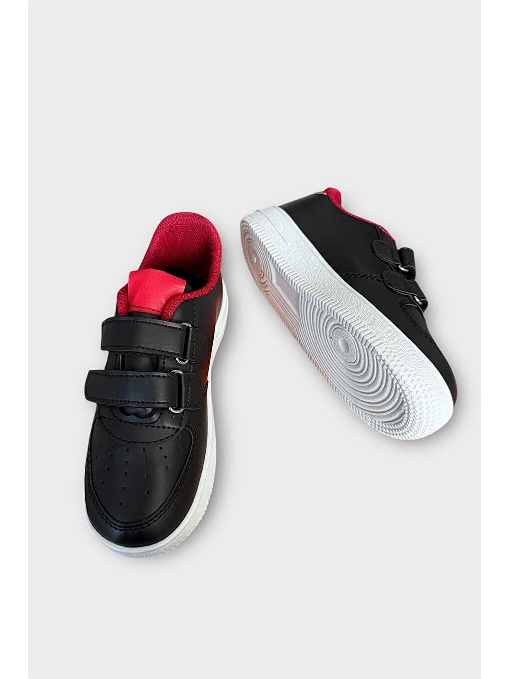 Çocuk Sneaker Spor Ayakkabı Siyah - Kirmizi-2