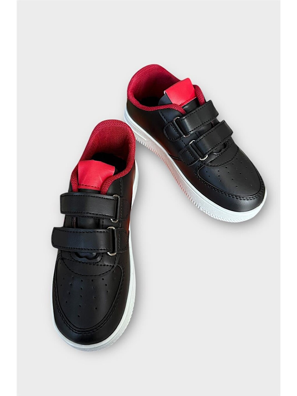 Çocuk Sneaker Spor Ayakkabı Siyah - Kirmizi-3