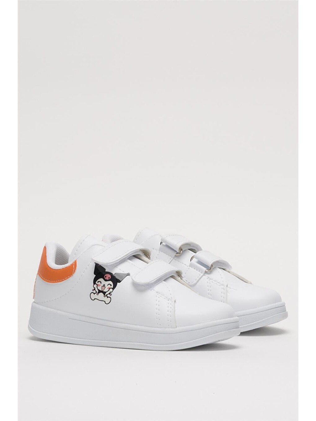 Çocuk Kuromi Baskılı Cırtlı Unisex Spor Ayakkabı Turuncu-2