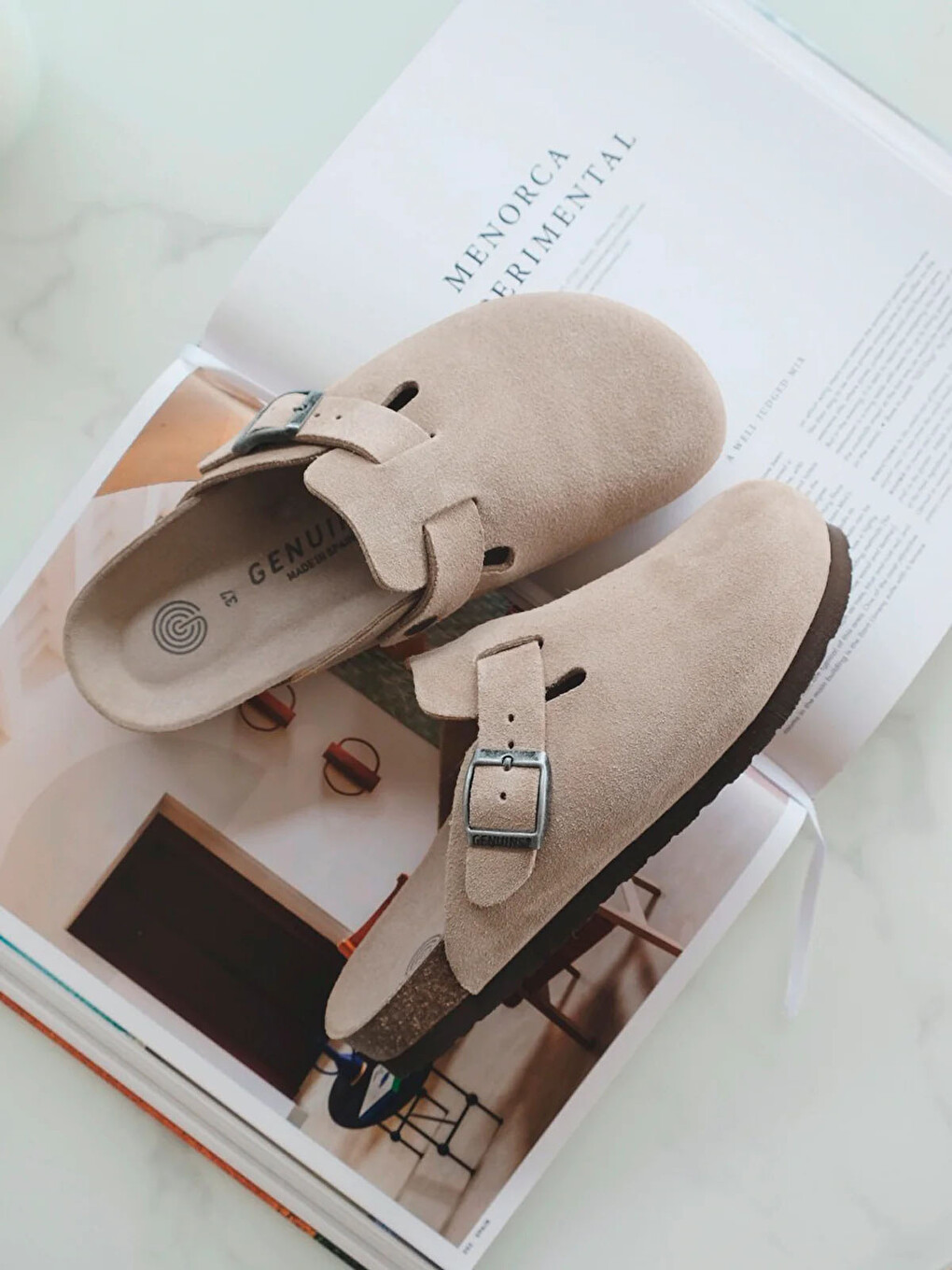 Gri Erkek Terlik G105495 Rıva Velour Taupe-3