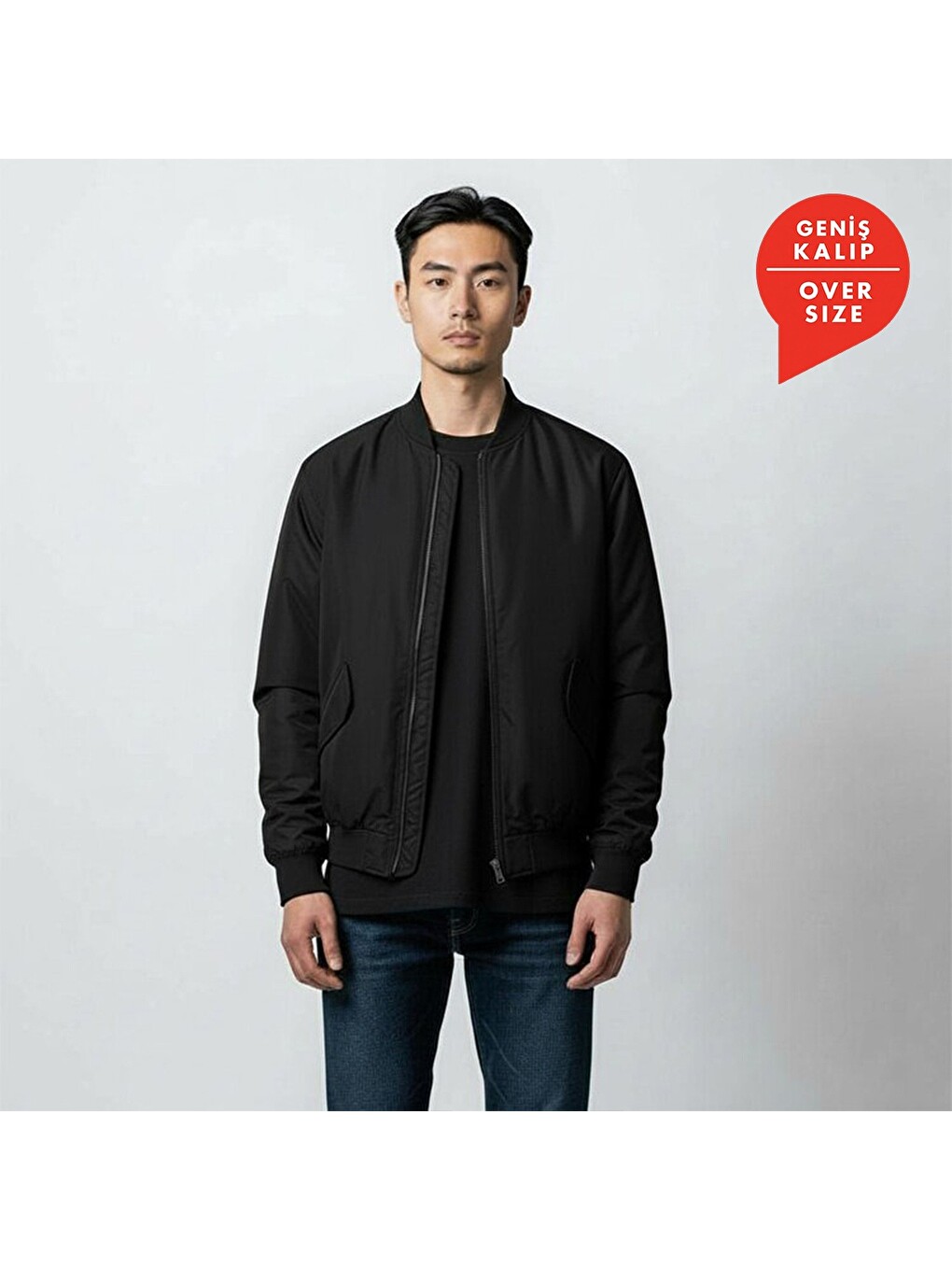 Russel Padded Bomber Erkek Siyah Dik Yaka Ceket