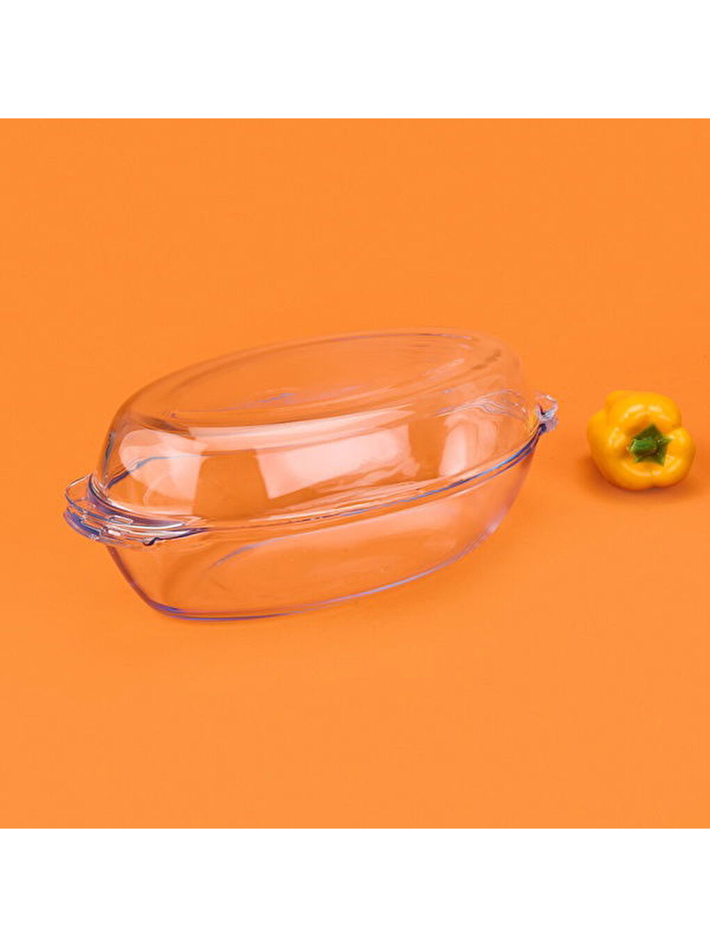 Renksiz Twin Isıya Dayanıklı Oval Cam Tencere Seti - Şeffaf-5