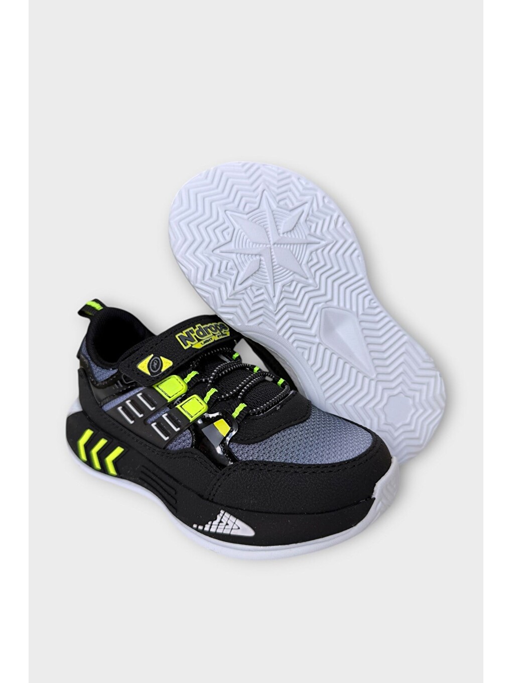 Cırtlı Hafif Anatomik Taban Günlük Sneaker Çocuk Spor Ayakkabı Siyah - Sari-4