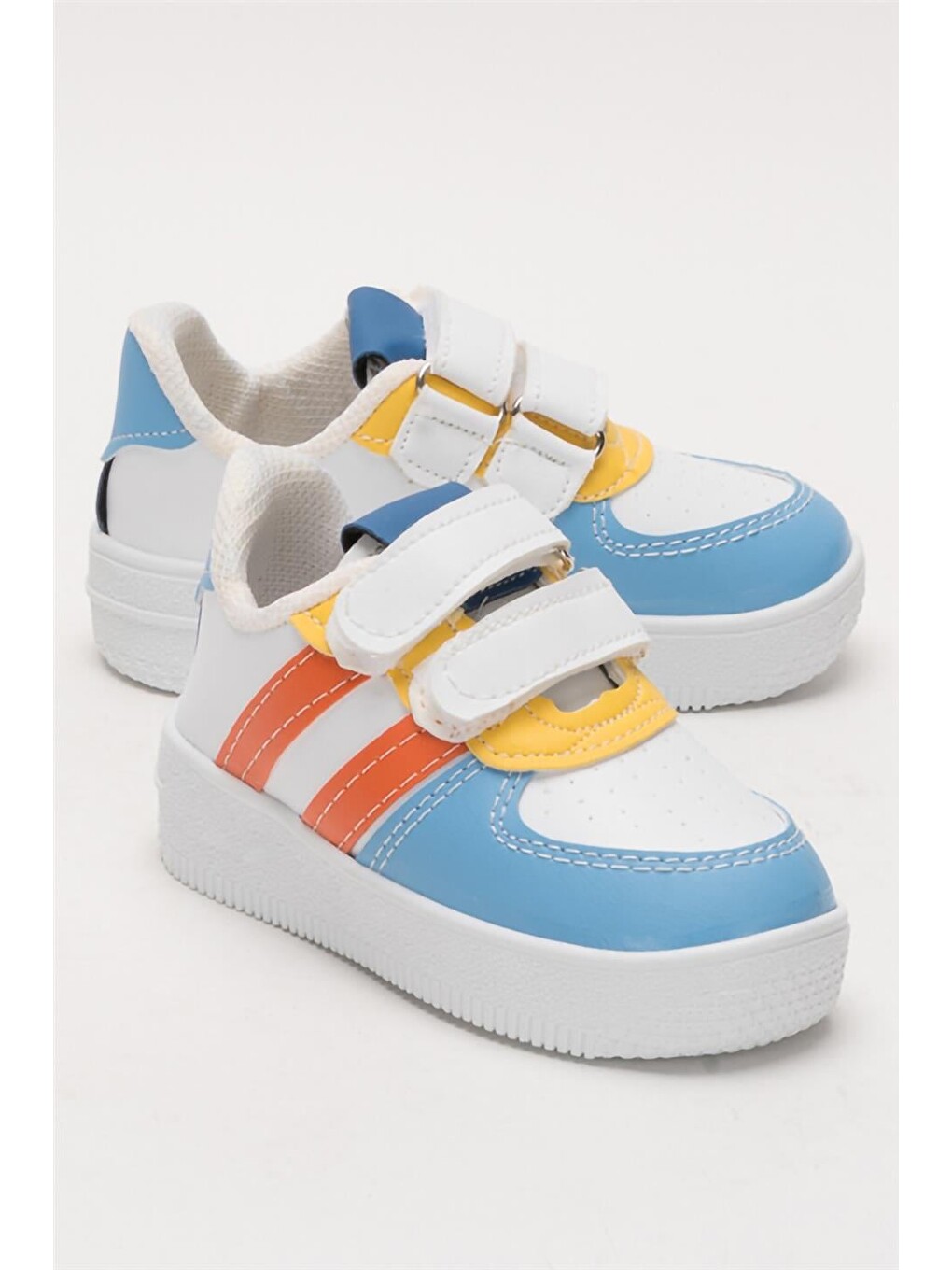 Çocuk Sneaker Spor Ayakkabı Mavi - Turuncu-1