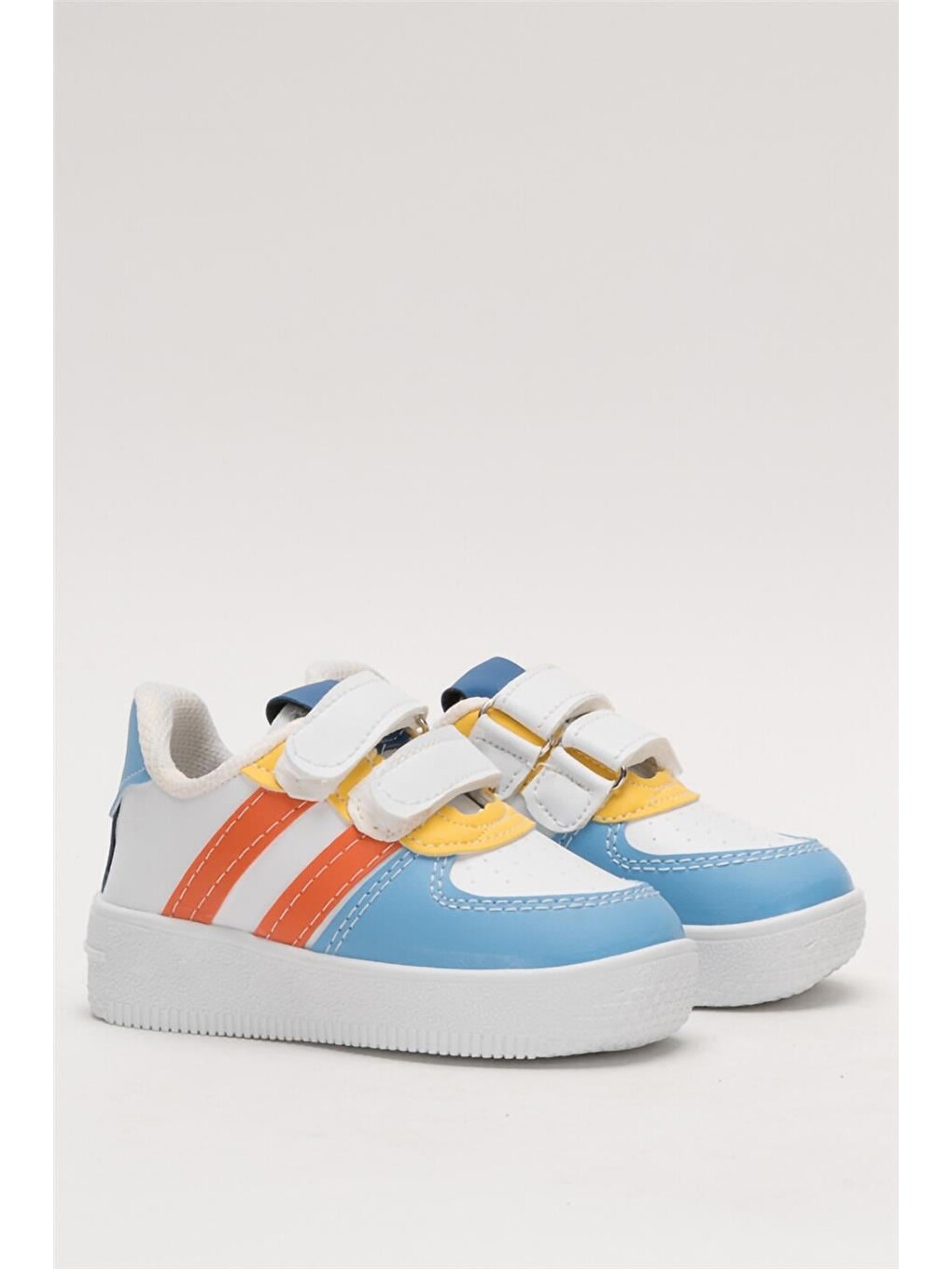 Çocuk Sneaker Spor Ayakkabı Mavi - Turuncu-2